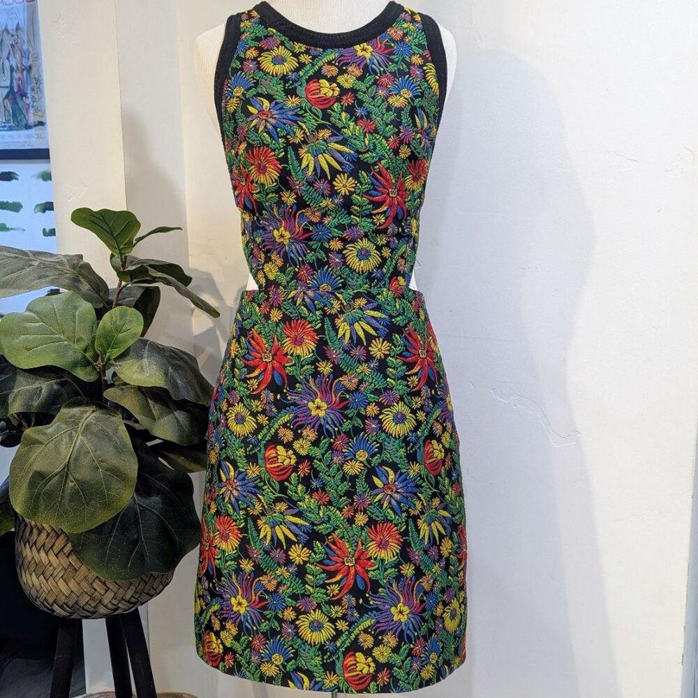 3.1 Phillip Lim Floral Cutout Crepe Jaquard Dress Size 6 | Designer Cocktail